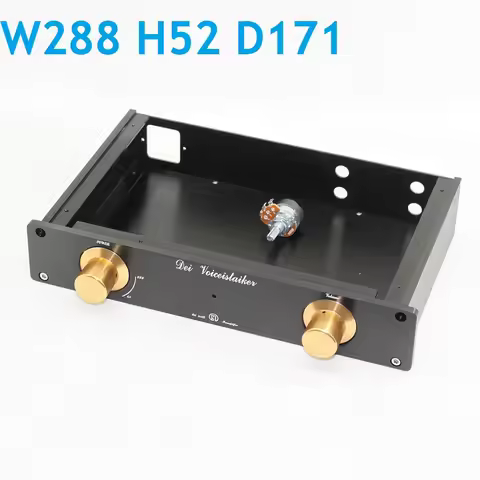 W288 H52 D171 MBL6010 Preamplifier Anodized Aluminum Chassis Preamp Amplifier Case Gold Knob Box Pow
