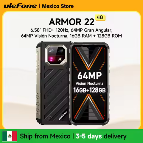 Ulefone Armor 22 Rugged Phone, 6.58", 16 Gb Ram, 128 Gb Rom, Android 14, Smartphone, Nfc, 64 Mp Nigh