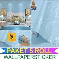 PAKET 5 ROLL WALLPAPER Stiker Dinding Motif Doraemon 3D Wallpaper Stiker Dinding Ruang Tamu Kamar Tidur Anak
