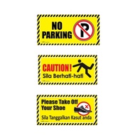 Cactus Floor Signmark Sticker, Take Off Your Shoes Sign, Caution(Sila Berhati - hati), No Parking H-