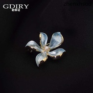 Gdiry Magnolia Flower Anti-glare Small Brooch Japanese Cute Skirt V-Neck Pin Fixed Clothes Chanel Co