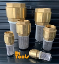 Mytools 3/4",  1", 1-1/2", 2" 50mm 40mm 25mm 20mm Fully Copper Brass Foot Valve Strainer Heavy Duty