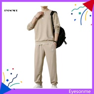 EYES Men Athleisure Suit School Work Athleisure Suit Men's Sportswear Set 2pcs Long Sleeve Pullover 