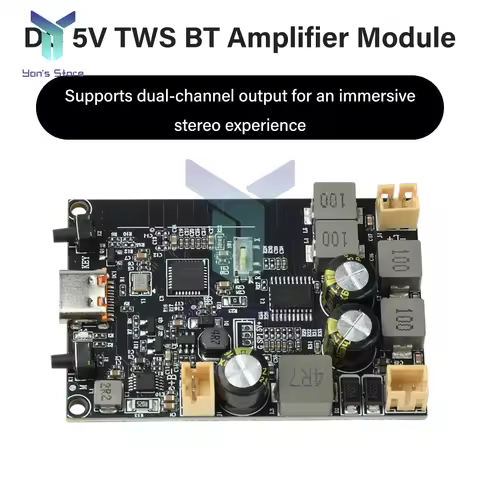 DC 5V TWS Bluetooth Amplifier Module 2X10W Dual Channel Bass Enhancement Algorithm Bluetooth Amplifi