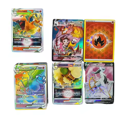 popular English Pokemon Cards V Vstar Vmax GX Limited Shiny Rainbow Arceus Pikachu Charizard Hologra