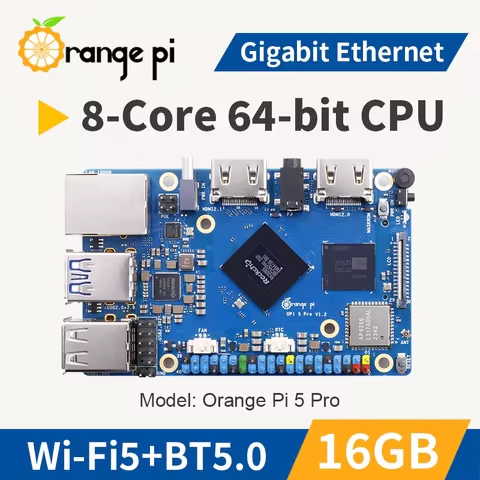 Orange Pi 5 Pro 16GB RAM RK3588S Mini PC LPDDR5 WiFi Bluetooth BLE Development Board, Run Orangepi O