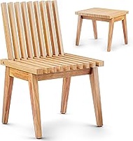 Melino Wooden Outdoor Slat Bench, 2 in 1 Convertible Bench to Table, Acacia Solid Wood Construction 