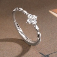 HERI S925 Silver Ring Open Hand Size with Luxurious Platinum Plated High Quality Stone + Free Silver