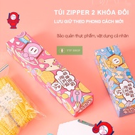 2-Zip Zip Food Bag with pattern