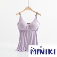 MINIKI Tops matching Women Maternity Nursing Tank Top Breastfeeding Tee Sling Solid Color Front Hang