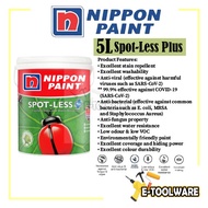 5L Nippon Paint Spotless Spot-Less Plus Interior Wall paint Cat Dalam Dinding Rumah