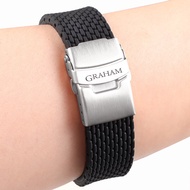 Recommended~Greenham Graham Watch Strap Silicone Waterproof Men Women Soft Rubber Bracelet Safe Buck