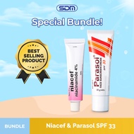 Parasol Cream Sunscreen Facial Package SPF 33 20 gr + Niacef 4% Gel 15 gr Skincare Set