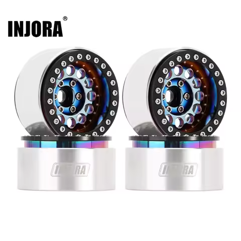 INJORA 153g Super Heavy Brass & Aluminum Deep Dish 1.9" Beadlock Wheel Rim for 1/10 RC Crawler SCX10