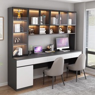 【SG】🔥 Double Desk Bookshelf Integrated Desk Light Luxury Office Desk