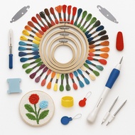 Complete Beginner-Level Cross-Stitch Embroidery Kit + Storage Bag