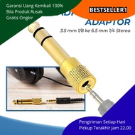 Headphone Jack Adapter 3.5mm to 6.5mm Stereo Metal Strong For Guitar Keyboard Mixer Amplifier Clear 