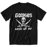 The Goonies Never Say Die T Shirt Men Pre-shrunk Cotton Tees Comedy Film Skull Pirate Tshirts Short 