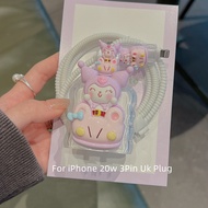 Kuromi Charger Protector Case Set 18/20W Charger Case Cable Protector for iPhone 18/20W Charger for 