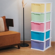5 Tier Big Plastic Drawer Durable Colorful Cabinet / 5 Tingkat Laci Kabinet