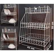 3 STACKING TABLE PLATE RACK / PLATE RACK / KITCHEN SHELF / 3 STACKING RPL SHELF