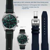 Nylon+leather strap suitable for IWC Aviator Little Prince/Mercedes AMG Petronas F1 fabric nylon men