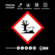 GHS Environment Sticker Safety Label | Aquatic Toxic Chemical Hazard Warning Sign | Workplace Compli