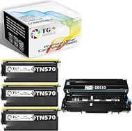 (3 Pack Toner + 1 Pack Drum) TG Imaging Compatible TN570 DR510 Toner Cartridge and Drum Unit TN-570x