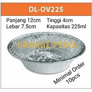 DL-OV225 OVAL ALUMINUM FOIL CONTAINER (225 ML CAPACITY) FOOD GRADE