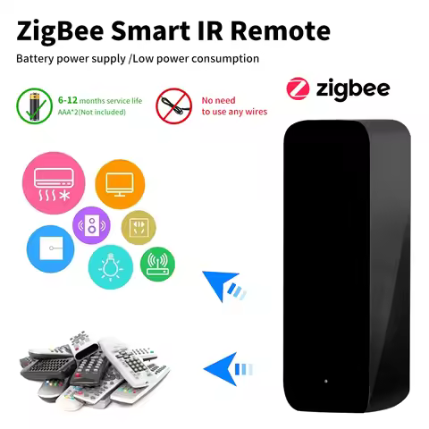 Zigbee Learning IR Remote Controller 10-12M Distance 0.5s Fast Response Ultra-Low Power (6-12 Months