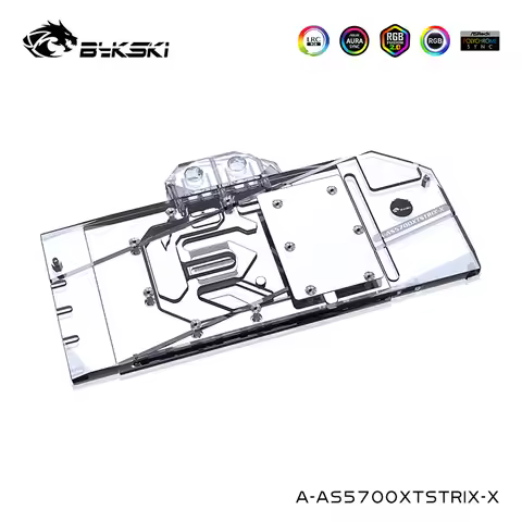 Bykski Full Cover Graphics Card Water Block For ASUS ROG STRIX RX5700XT O8G GAMING,A-AS5700XTSTRIX-X