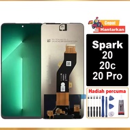 For Tecno Spark 20 Spark 20 Pro Spark 20c LCD Original Display Penggantian Pemasangan Digitizer Skri