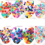 [9X6mm] 95pcs Mixed Color Barrel Beads Macaron Color Series Barrel Beads Solid Color/Transparent/Fro