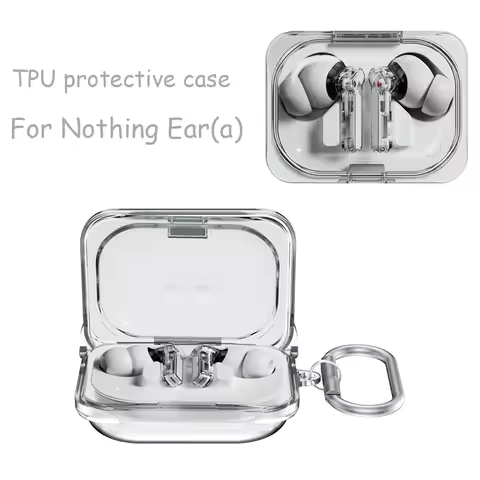 Transparent Earphone Case for Nothing Ear(a) Shockproof Protective Case with Keychain Headphone Box 