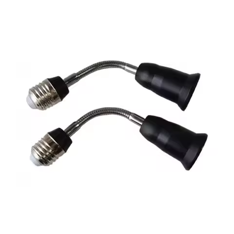 E27 to E27 Black 190mm Extended Lamp Holder LED Bulb Base Lamp Holder Electrical Long Socket