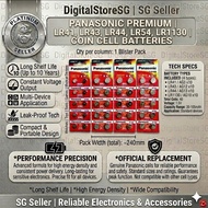 ​[SG READY STOCK] Panasonic Premium Alkaline Coin Cell Batteries | 1.5V LR44 LR41 LR43 LR54 LR1130 A