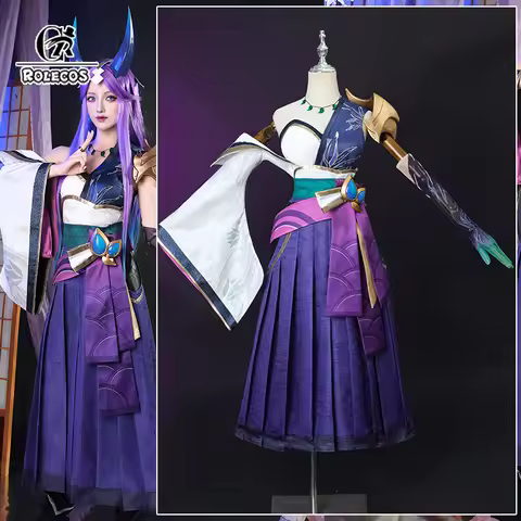 ROLECOS Game LOL Spirit Blossom Irelia Cosplay Costume LOL Women Roleplay Irelia Purple Suit Hallowe