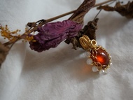 【Ms Children】天然石榴石月光石吊墜 手工繞線項鏈wirewap