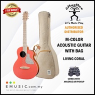 Anuenue M-Color Living Coral 36 inch Travel Size Acoustic Guitar with Pickup with Carrying Bag (Bird