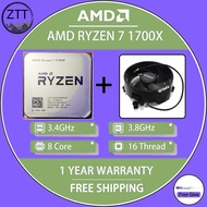 ใช้ AMD Ryzen 7 1700 R7 1700 3.0GHz แปด-Core เครื่องประมวลผลซีพียูสิบหกเกลียว65W YD1700BBM88AE ซ็อกเ