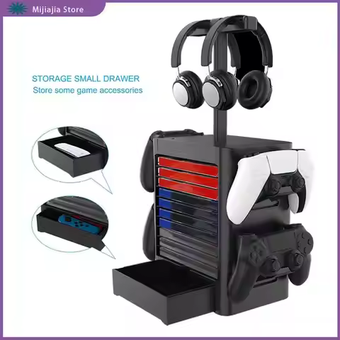 Multi-Functional Game Stand For Nintendo Switch PS5 / PS4 CD Disc Headphone Stand Storage Rack For S