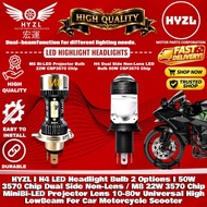 HYZL H4 LED Headlight Bulb 50W 3570 Chip Dual Side Non-Lens / M8 22W 3750 Chip Mini Bi-LED Projector