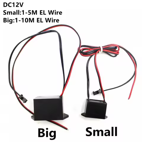 DC12V Power Supply Adapter Driver Controller Inverter For (Small 1-5M/Big 1-10M) El Wire Electrolumi