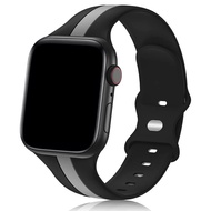 [HOT JUXXKWIHGWH 514] สายซิลิโคนสำหรับ Apple Watch Band 44มม. 45มม. 42มม. IWatch 40มม. 38มม. 41มม. Correa สายนาฬิกาสร้อยข้อมือ Apple Watch Serie 8 7 3 456se