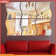 {bolilishp}  6Pcs Wall Sticker Removable 3D Decoration Mirror Effect DIY Mirror Wall Sticker for Home