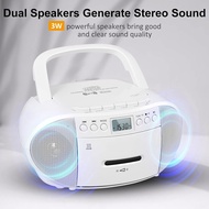 CD and Cassette Player Combo CD Player Portable Bluetooth Boombox AM/FM Radio Stereo Sound with Remote ControlTape Recording AC/Battery Powered Headphone JackLCD Display for Home Gift