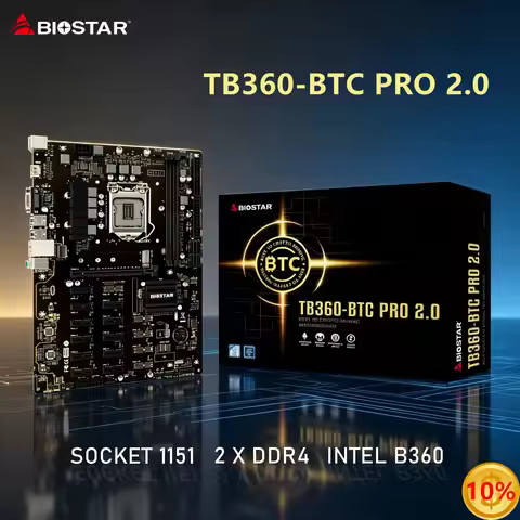 BIOSTAR TB360-BTC PRO 2.0 Motherboard Intel B360 LGA1151 DDR4 32 GB M.2 ATX Support 9700K 8700K 9400