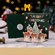 【Y&amp;T Home】3D Fashion Pop-up Greeting Christmas Card Heighten The Atmosphere Suit Decorate Variety Christmas Gift