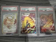 PSA 10 蛋糕伊貝，赤紅比卡超（美版），火箭兵團火鳥（美版）