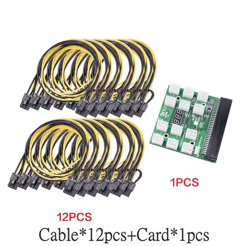 Breakout Board cable For Server Power Supply For HP 1200W 750W PSU GPU Mining 12 Port 6 To 8 Pin Con